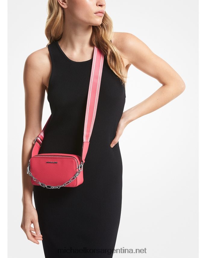 mujer geranio bolso cámara jet set pequeño de piel granulada con cremallera doble Michael Kors T46HB0742