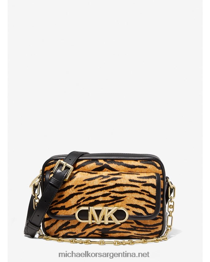 mujer maravilla bolsa crossbody parker mediana de pelo de becerro con estampado de tigre Michael Kors T46HB0689