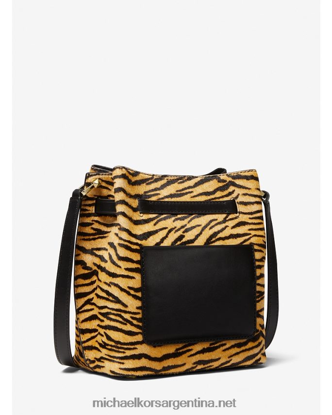 mujer maravilla bolso messenger hamilton legacy mediano con estampado de tigre y pelo de becerro Michael Kors T46HB0920