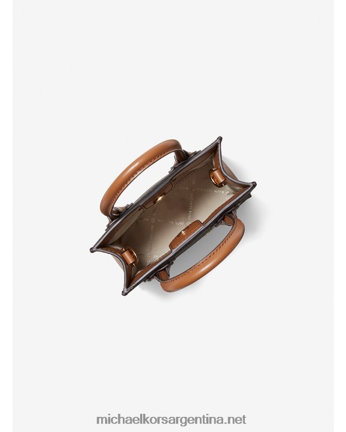 mujer marrón bandolera mercer extrapequeña con logo y piel Michael Kors T46HB0977