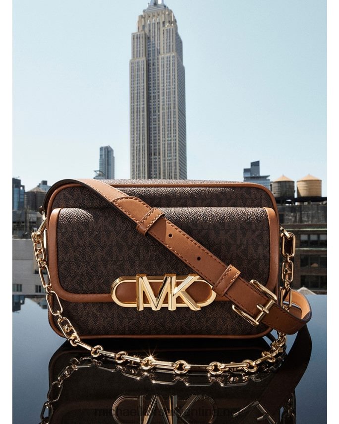 mujer marrón/bellota bolsa crossbody Parker mediana con logo Michael Kors T46HB0693