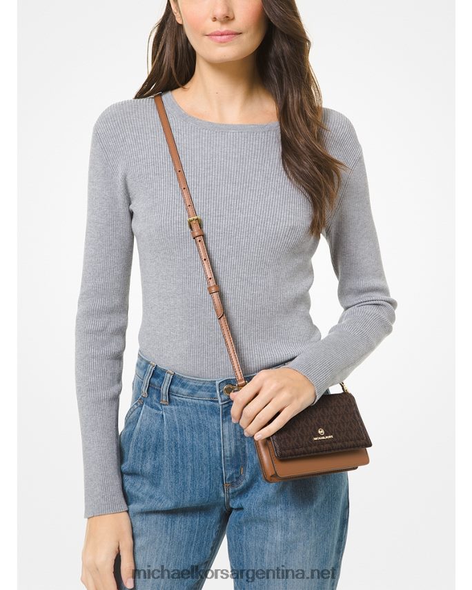 mujer marrón/bellota bolsa crossbody convertible jet set pequeña con logo Michael Kors T46HB0756