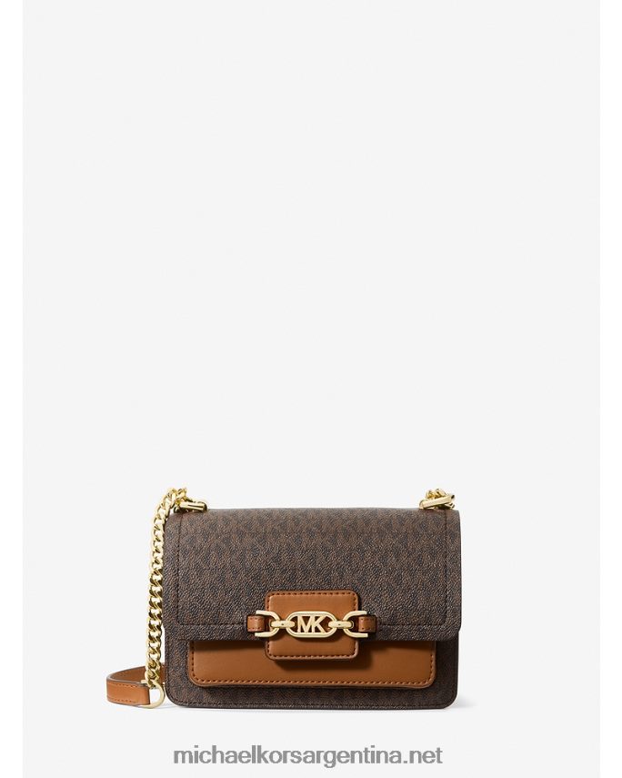 mujer marrón/bellota bolsa crossbody extrapequeña jaspeada con logo Michael Kors T46HB0980