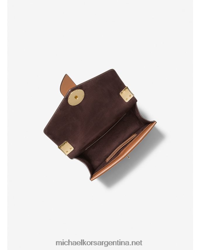 mujer marrón/bellota bolsa crossbody greenwich pequeña con bloque de color y piel saffiano Michael Kors T46HB0938