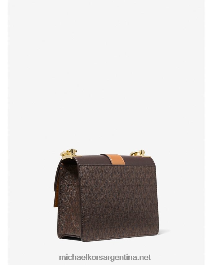 mujer marrón/bellota bolsa crossbody greenwich pequeña con bloque de color y piel saffiano Michael Kors T46HB0938