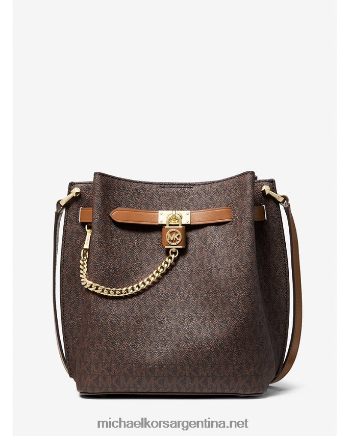 mujer marrón/bellota bolsa de mensajero mediana con logo Hamilton Legacy Michael Kors T46HB0696