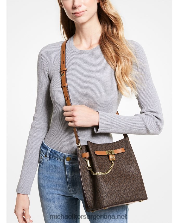 mujer marrón/bellota bolsa de mensajero mediana con logo Hamilton Legacy Michael Kors T46HB0696