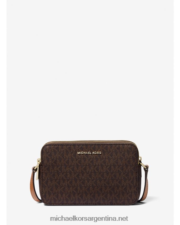 mujer marrón/bellota bolso cámara jet set pequeño con doble cremallera y logo Michael Kors T46HB0712