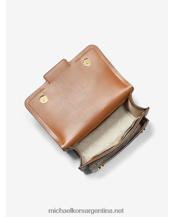 mujer marrón/bellota bolso de hombro jaspeado con logo grande Michael Kors T46HB0834