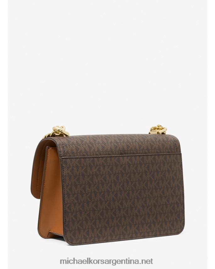 mujer marrón/bellota bolso de hombro jaspeado con logo grande Michael Kors T46HB0834