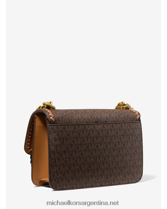 mujer marrón/bellota bolso de hombro jaspeado con logo grande Michael Kors T46HB0894