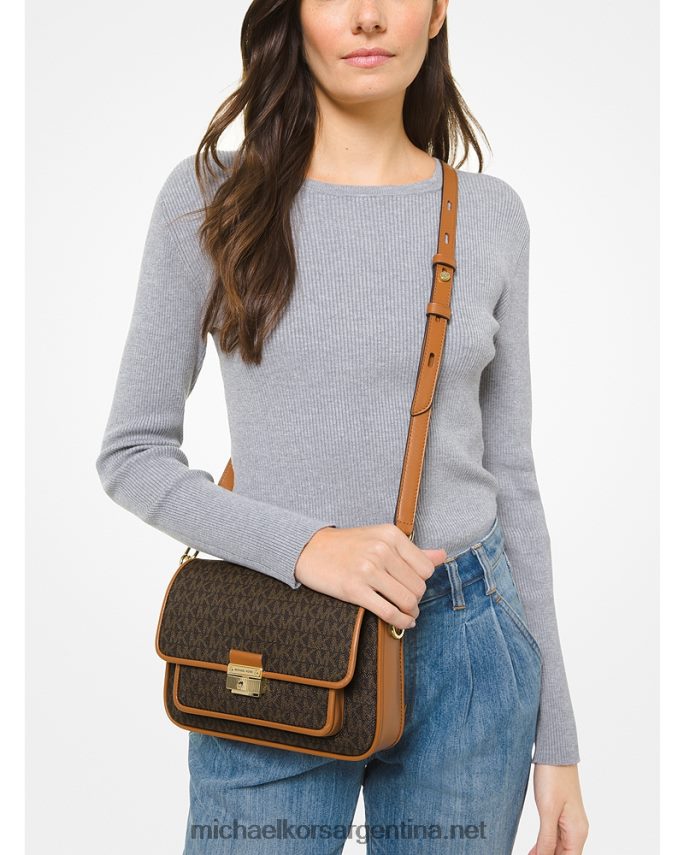 mujer marrón/bellota bolso messenger bradshaw mediano con logo y piel Michael Kors T46HB0966