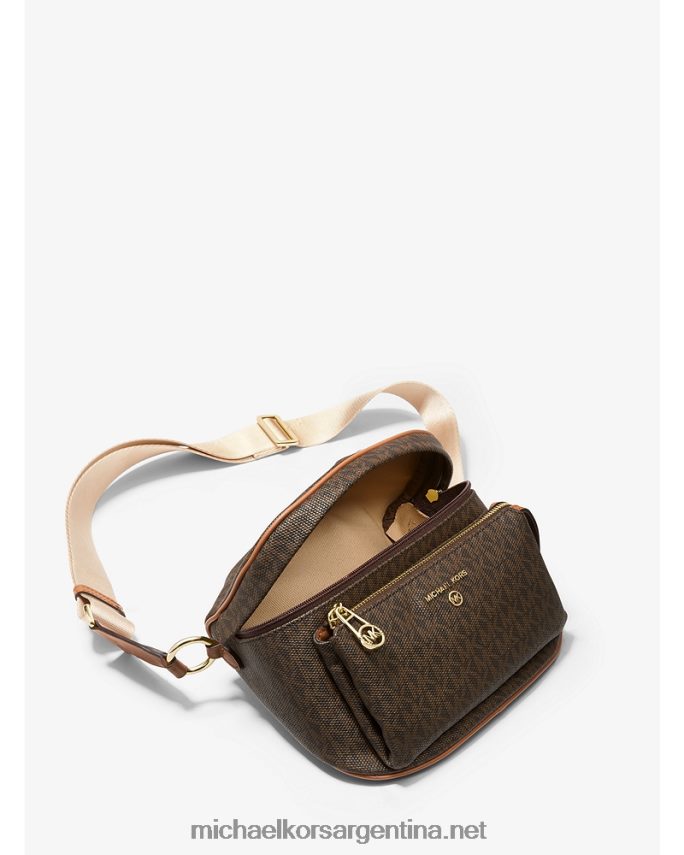 mujer marrón/bellota riñonera slater mediana con logo Michael Kors T46HB0959