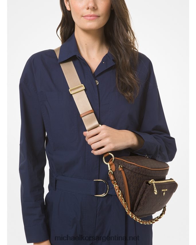 mujer marrón/bellota riñonera slater mediana con logo Michael Kors T46HB0959