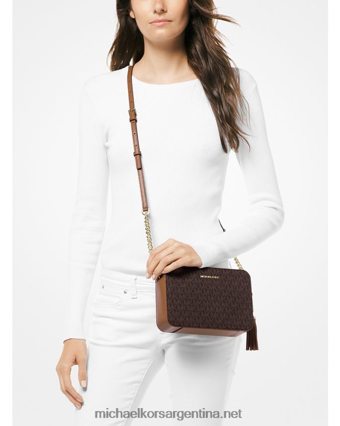 mujer marrón bolsa crossbody Ginny mediana con logo Michael Kors T46HB0749