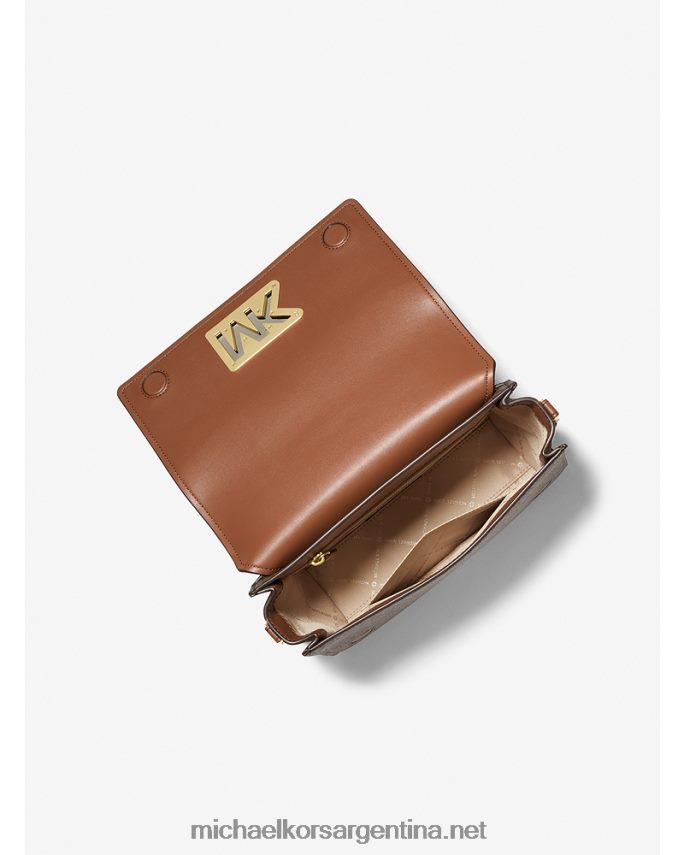 mujer marrón bolsa messenger mimi mediana con logo Michael Kors T46HB0947