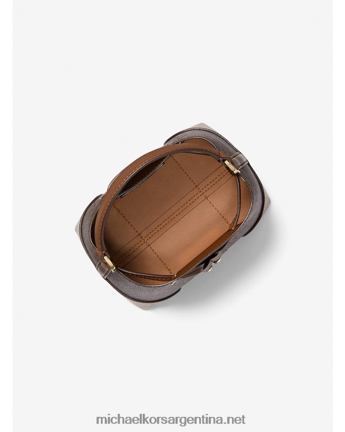 mujer marrón bolso bombonera mercer pequeño con logo Michael Kors T46HB0914