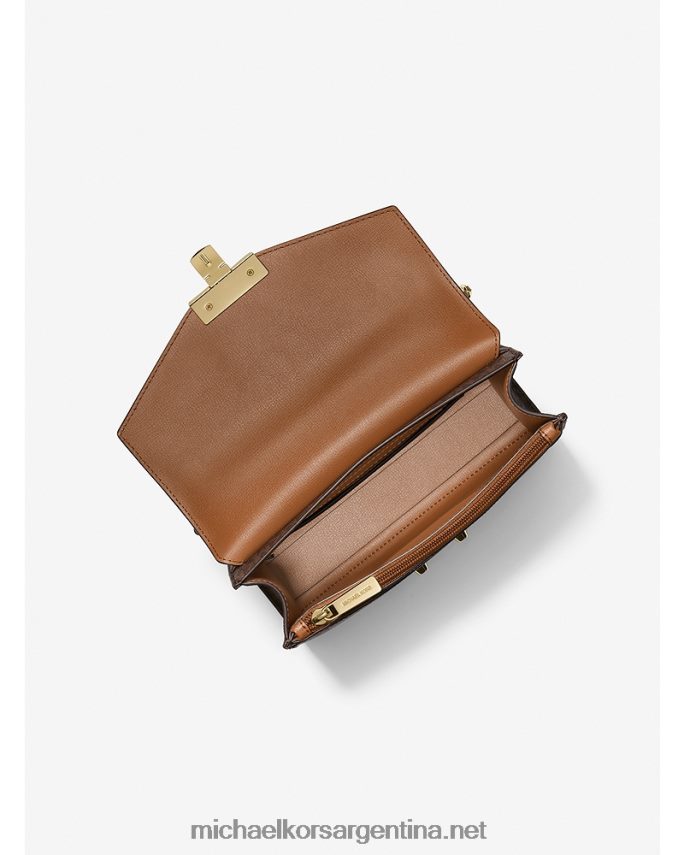 mujer marrón bolso de hombro rosa mediano con logo y piel sintética Michael Kors T46HB0776