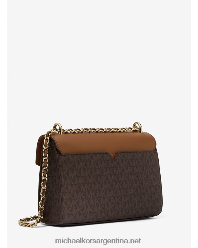 mujer marrón bolso de hombro rosa mediano con logo y piel sintética Michael Kors T46HB0776