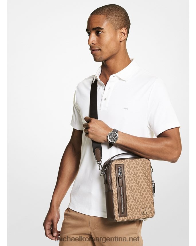 mujer marrón/camello bolsa de viaje con logo de Hudson Michael Kors T46HB0956