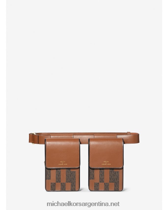 mujer marrón multi bolso multiusos de piel y firma ashya x saga Michael Kors T46HB0940