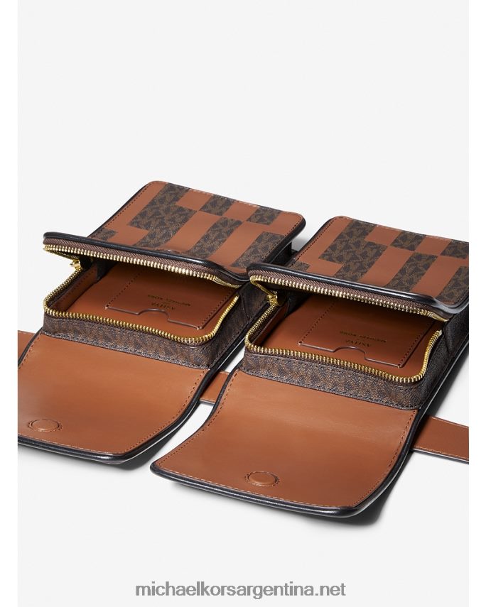 mujer marrón multi bolso multiusos de piel y firma ashya x saga Michael Kors T46HB0940