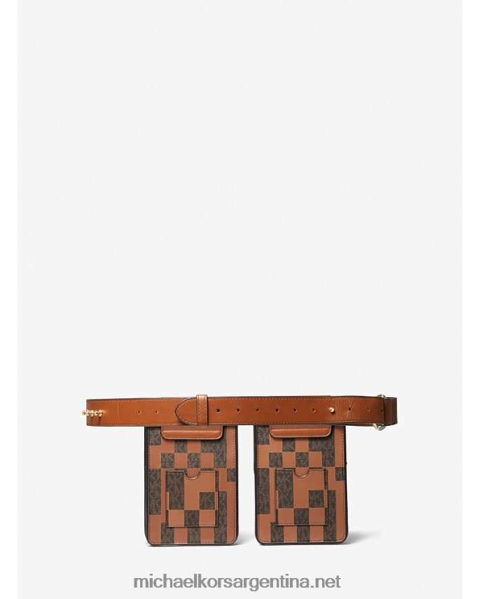 mujer marrón multi bolso multiusos de piel y firma ashya x saga Michael Kors T46HB0940