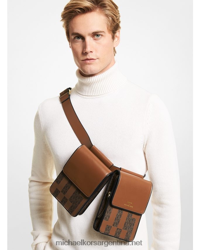 mujer marrón multi bolso multiusos de piel y firma ashya x saga Michael Kors T46HB0940