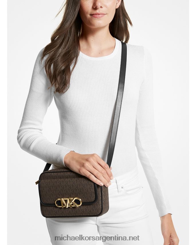 mujer marrón/negro bolsa crossbody Parker mediana con logo Michael Kors T46HB0691