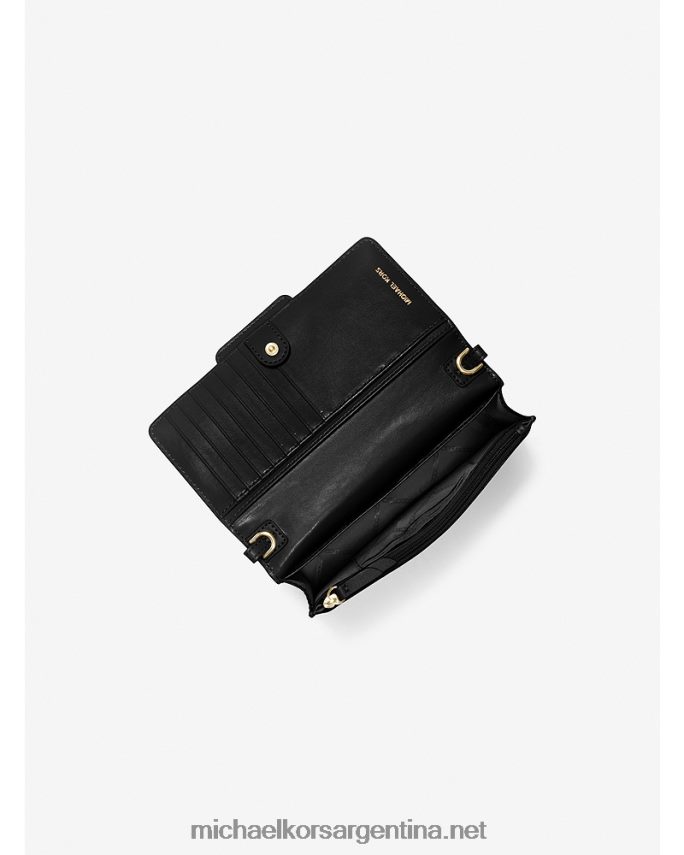 mujer marrón/negro bolsa crossbody extrapequeña jaspeada con logo Michael Kors T46HB0897