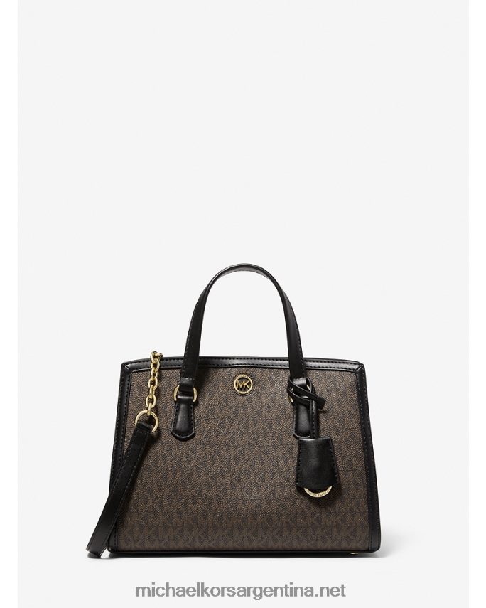 mujer marrón/negro bolsa messenger Chantal pequeña con logo Michael Kors T46HB0922