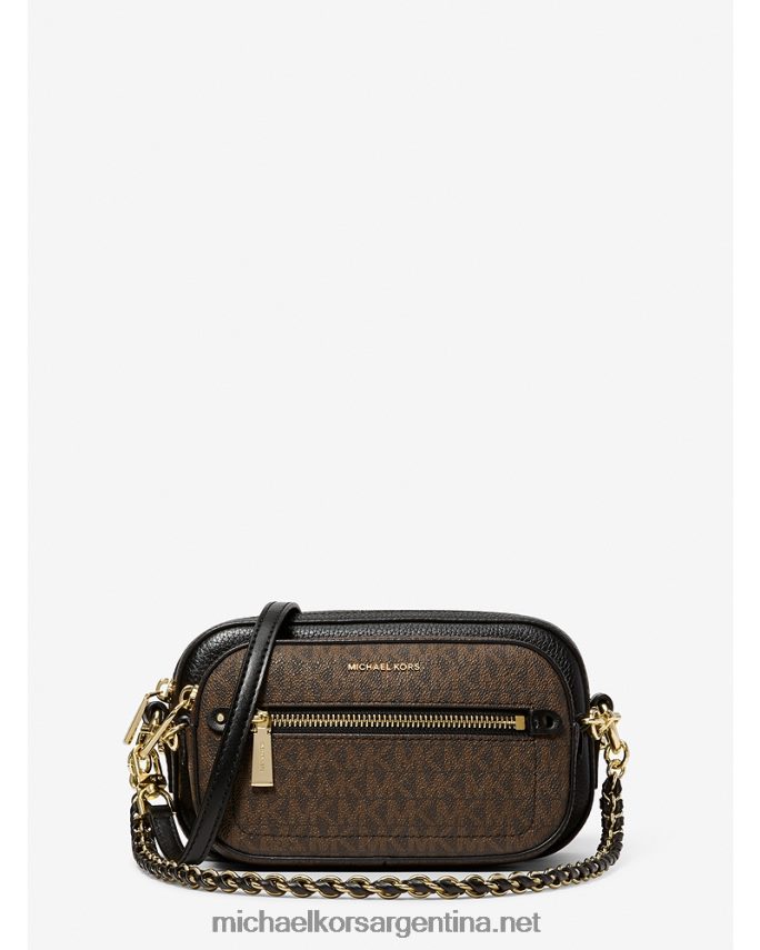 mujer marrón/negro bolso bandolera 4 en 1 de piel y logo jet set Michael Kors T46HB0720