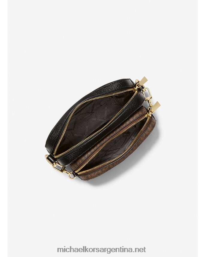 mujer marrón/negro bolso bandolera 4 en 1 de piel y logo jet set Michael Kors T46HB0720