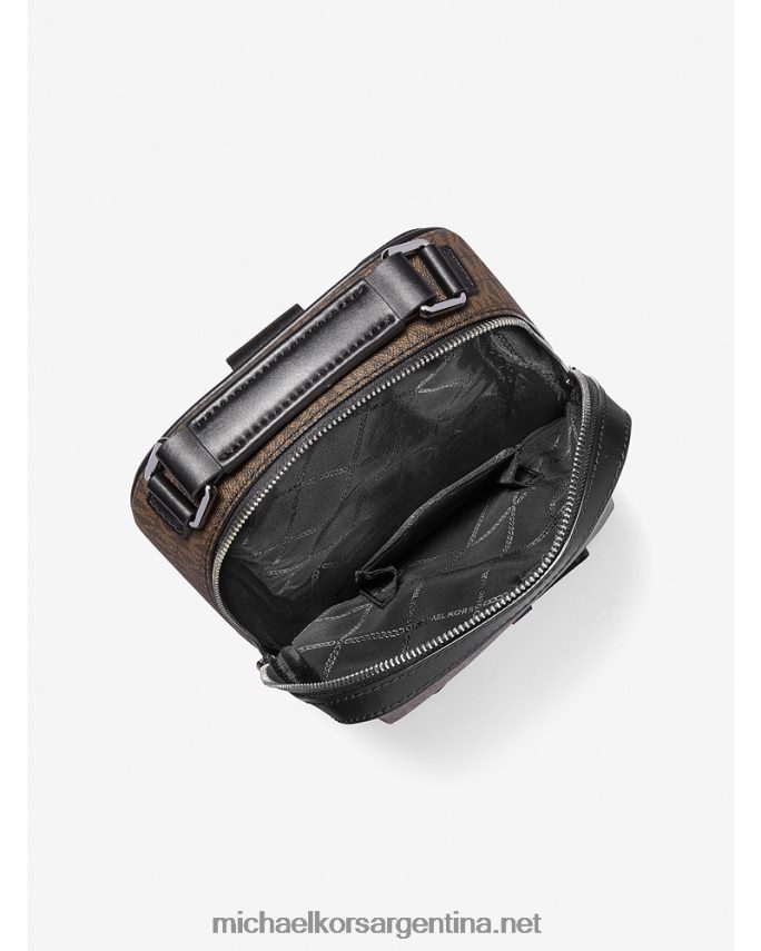 mujer marrón/negro riñonera con logo de Hudson Michael Kors T46HB0833