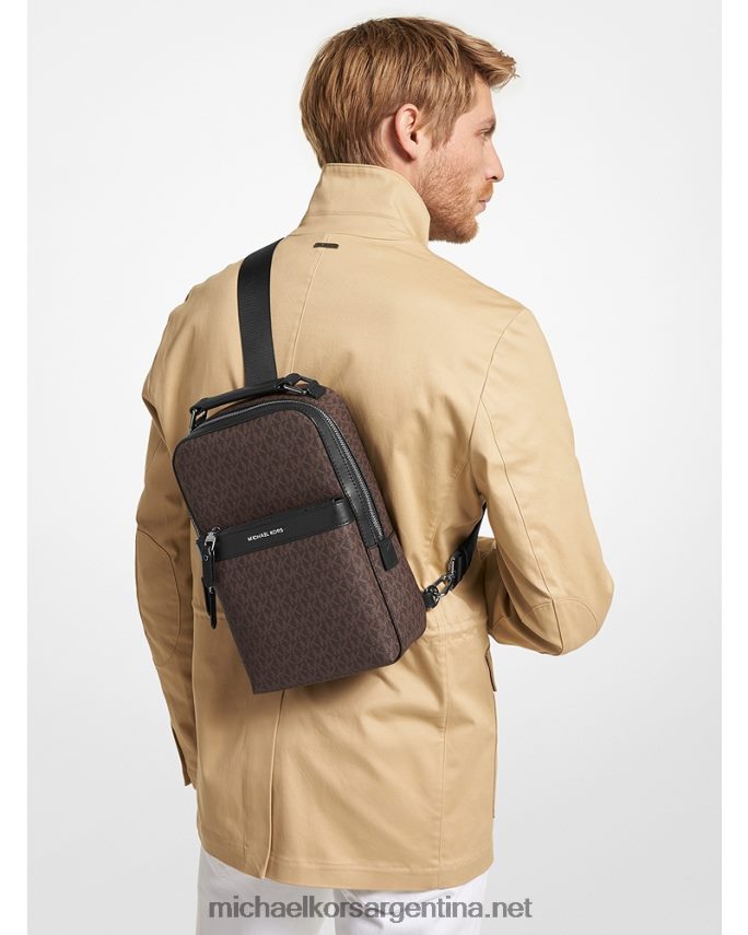 mujer marrón/negro riñonera con logo de Hudson Michael Kors T46HB0833