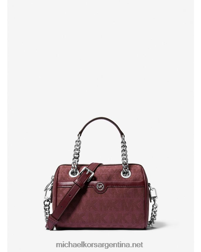 mujer merlot bolsa crossbody blaire extrapequeña con logo en jacquard Michael Kors T46HB0942