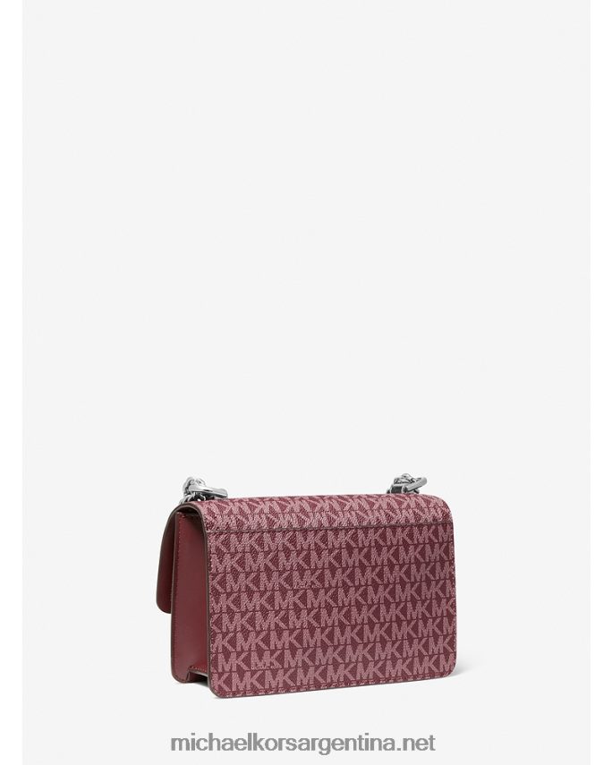 mujer merlot bolsa crossbody extrapequeña jaspeada con logo Michael Kors T46HB0949