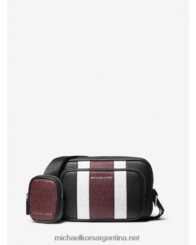 mujer merlot bolso cámara hudson de piel y logo con canguro Michael Kors T46HB0953