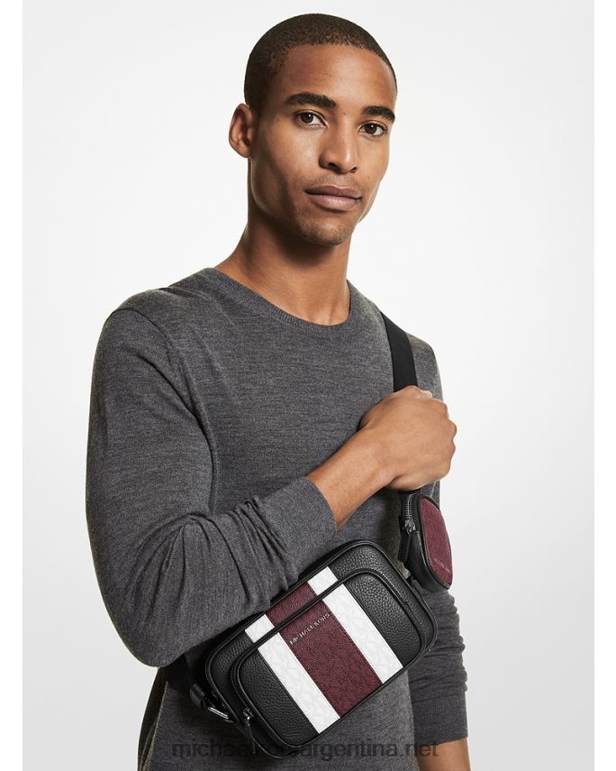 mujer merlot bolso cámara hudson de piel y logo con canguro Michael Kors T46HB0953