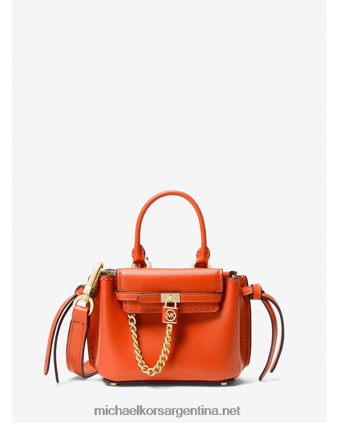 mujer naranja óptica bolsa crossbody hamilton Legacy de microcuero con cinturón Michael Kors T46HB0651
