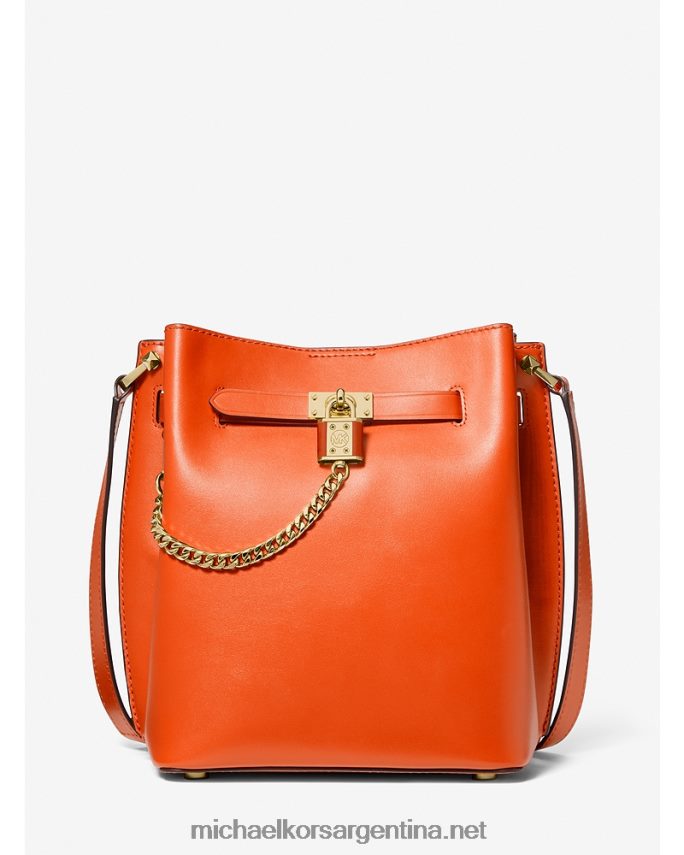 mujer naranja óptica bolso messenger hamilton legacy mediano de piel Michael Kors T46HB0686