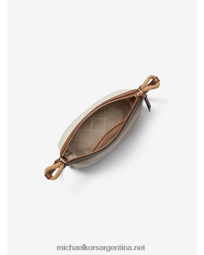 mujer natural/equipaje bolsa crossbody talia mediana de lona de algodón Michael Kors T46HB0859