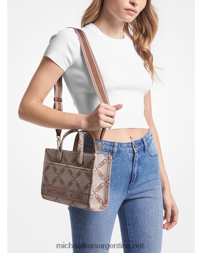 mujer natural/equipaje bolsa messenger gigi pequeña en jacquard con logo imperio Michael Kors T46HB0854