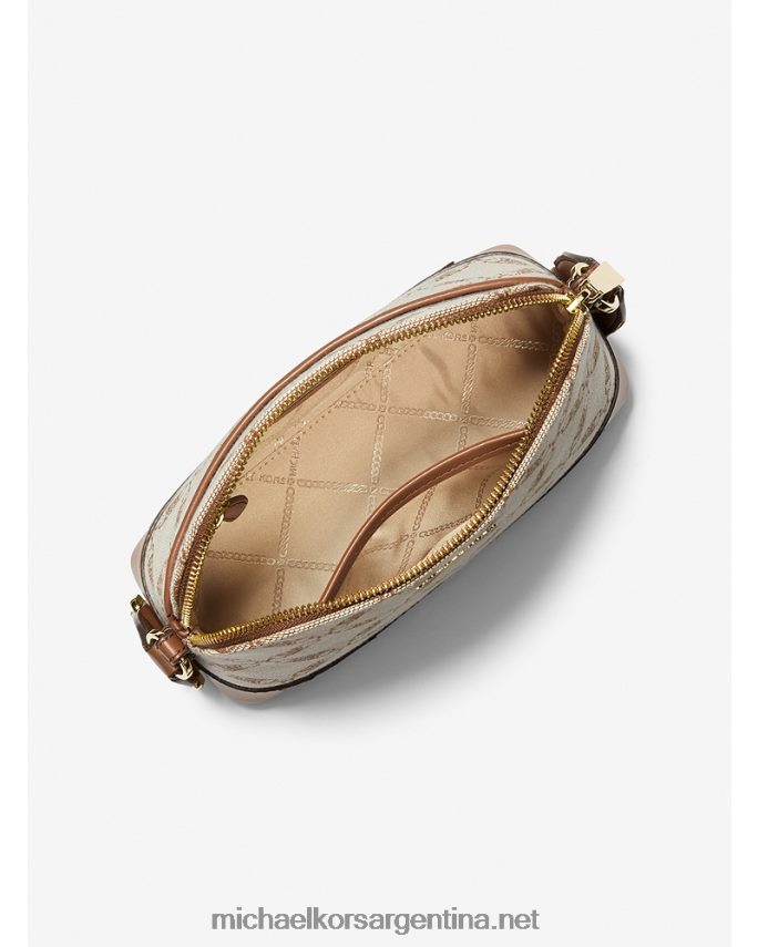 mujer natural/equipaje jet set bandolera grande con cúpula en jacquard y logo imperio Michael Kors T46HB0855