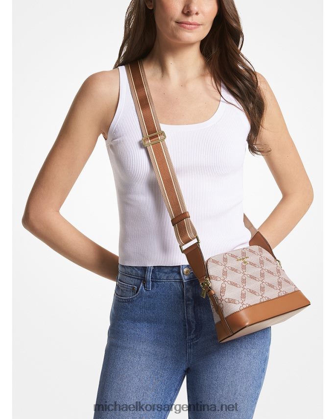 mujer natural/equipaje jet set bandolera grande con cúpula en jacquard y logo imperio Michael Kors T46HB0855