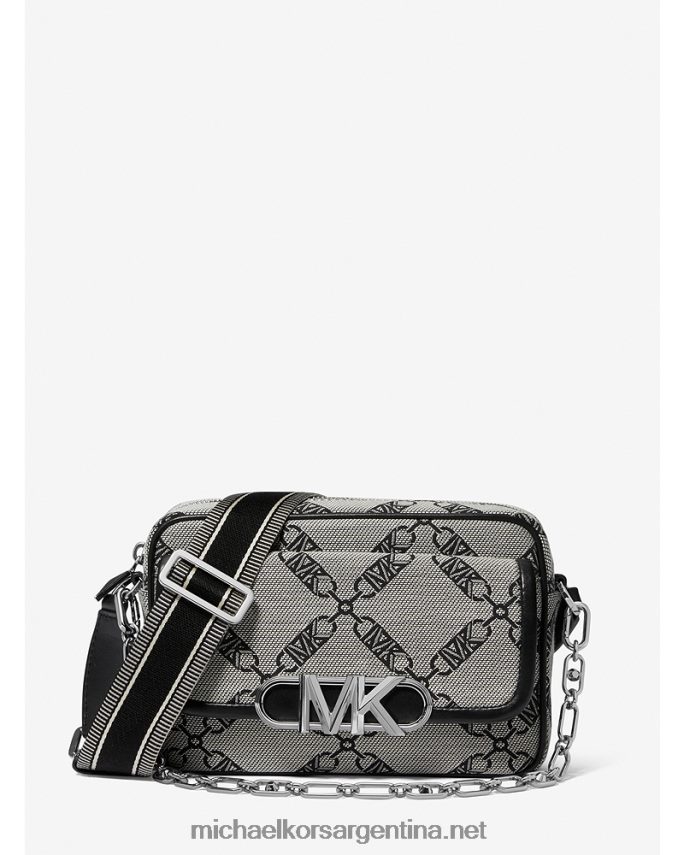 mujer natural/negro bolsa crossbody parker mediana con logo imperio en jacquard Michael Kors T46HB0842