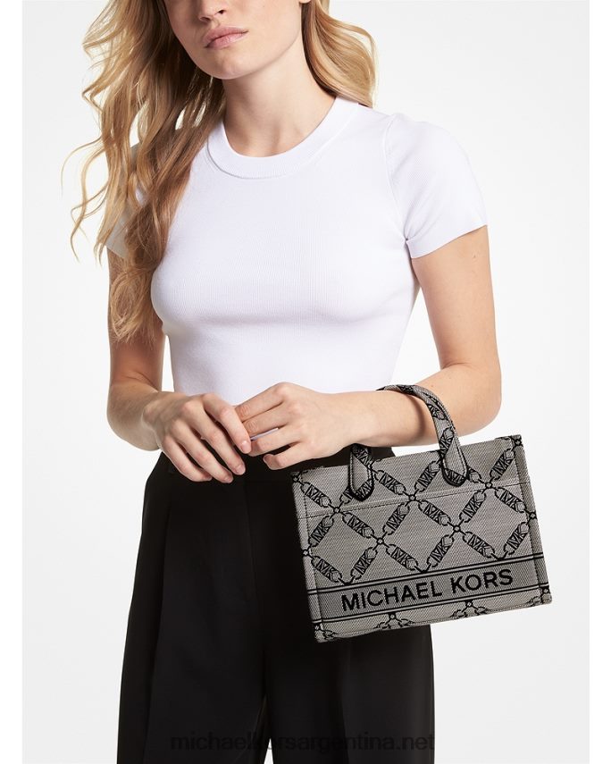 mujer natural/negro bolsa messenger gigi pequeña en jacquard con logo imperio Michael Kors T46HB0852