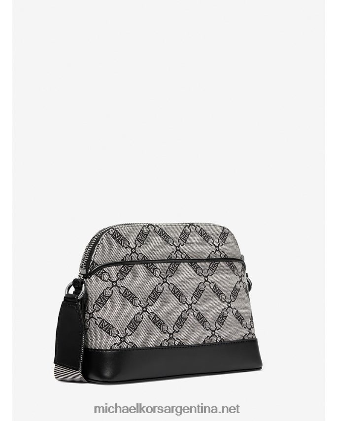 mujer natural/negro jet set bandolera grande con cúpula en jacquard y logo imperio Michael Kors T46HB0846