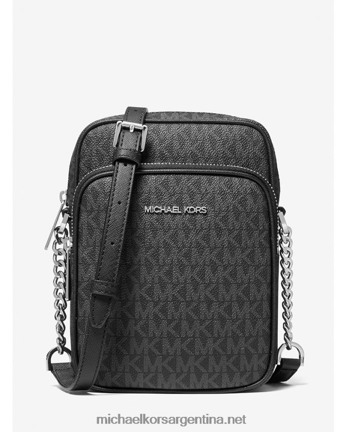 mujer negro bandolera Jet Set Travel mediana con logo Michael Kors T46HB01008