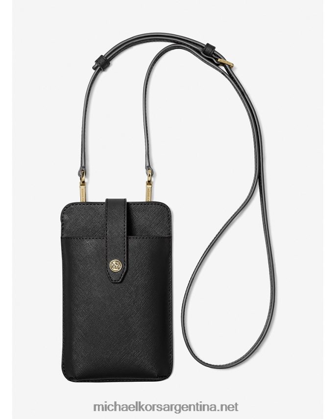 mujer negro bandolera para smartphone de piel saffiano Michael Kors T46HB0880